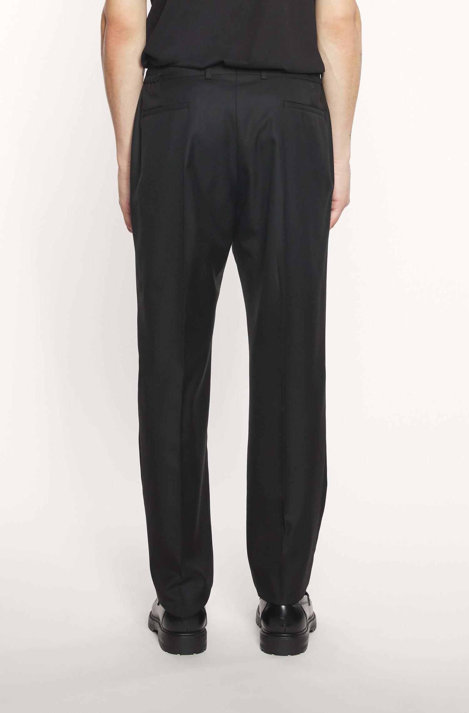 AD 37 – Black Draped Wool Trousers
