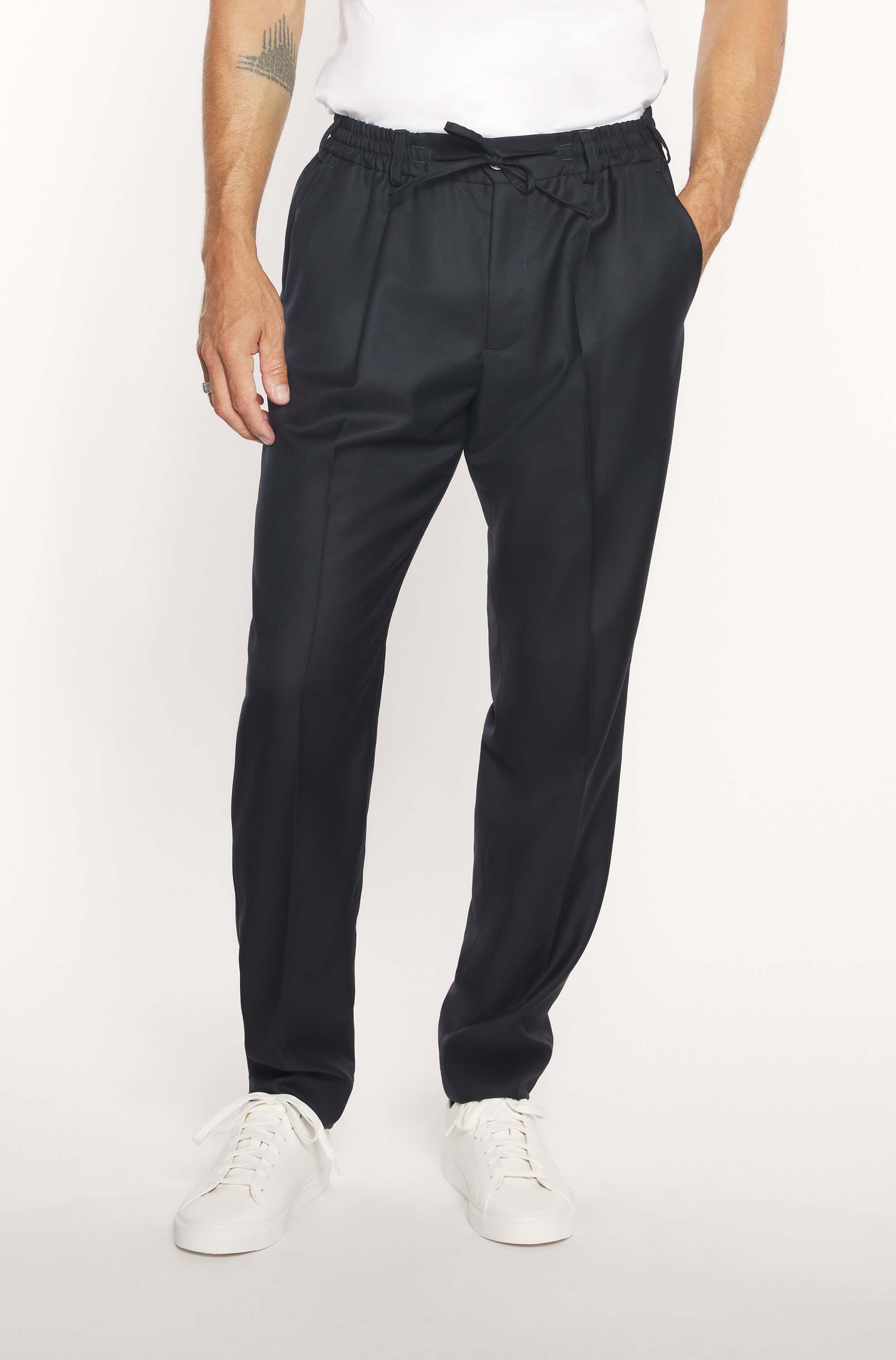 Pantalon laine homme bleu nuit - Ace Denim Paris